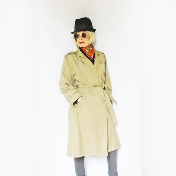 Vtg Classic Khaki Trench Coat with Zip Out Lining - Picture 1 of 8